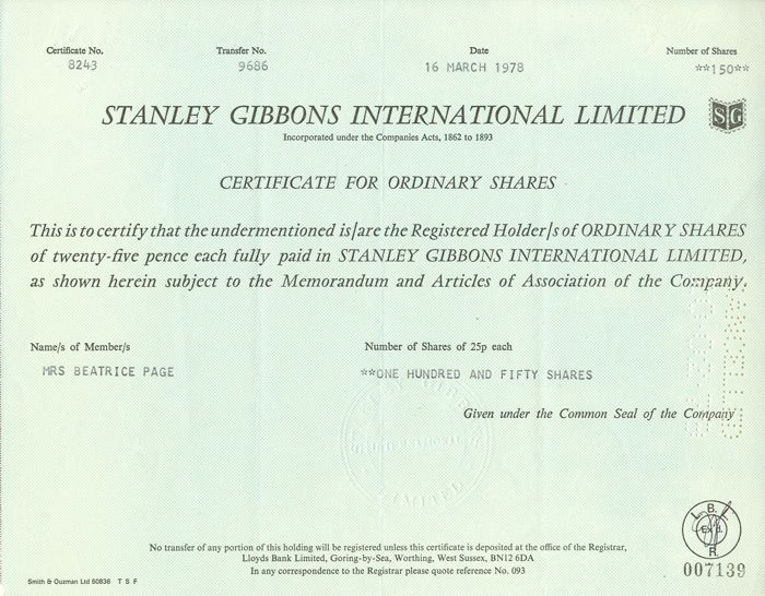 Stanley Gibbons International Limited 